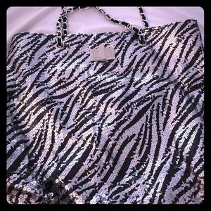 Glamorous black and silver purse/tote